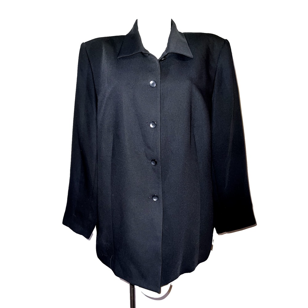 Style & Co. Black‎ Button Front Blazer Jacket Plus Size 20W Professional Work